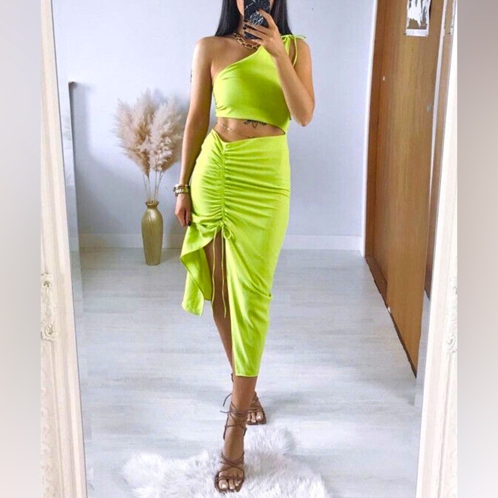 ZARA Draped Asymmetrical Dress